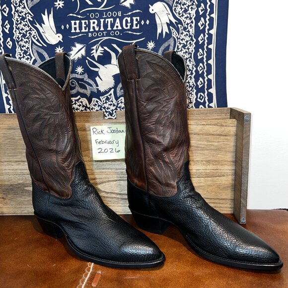 Justin\'s Black Sharkskin Cowboy Boots in men\'s size 11D main image 5